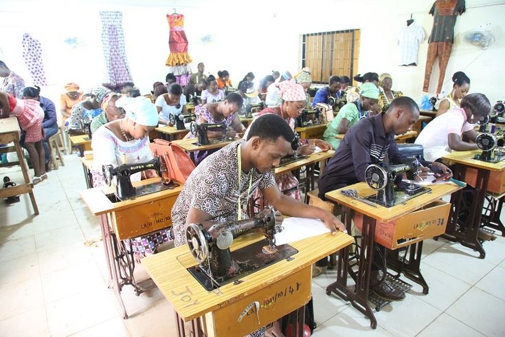 Students learning tailoring
